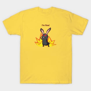 Everything is fine meme with black rabbit T-Shirt